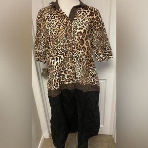 VLT’S by valentinas linen leopard dress size ITALY LARGE